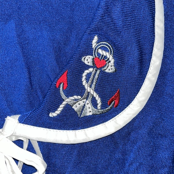 Retro Chic by Torrid NWT 5 Anchor Embroidered Sailor Nautical Sweater Cardigan - Picture 5 of 6